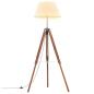 Preview: Stativlampe Honigbraun und Weiß Teak Massivholz 141 cm