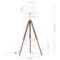 Preview: Stativlampe Honigbraun und Weiß Teak Massivholz 141 cm