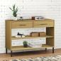 Preview: ARDEBO.de - Konsolenschrank OSLO mit Metallbeinen Braun Massivholz Kiefer