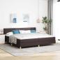 Preview: ARDEBO.de - Boxspringbett mit Matratze Dunkelbraun 200 x 200 cm Stoff