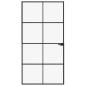 Preview: Innentür Schwarz 102x201,5 cm Hartglas & Aluminium Schlank