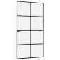 Preview: Innentür Schwarz 102x201,5 cm Hartglas & Aluminium Schlank