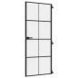Preview: Innentür Schlank Schwarz 83x201,5 cm Hartglas & Aluminium