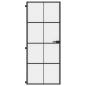Preview: Innentür Schlank Schwarz 83x201,5 cm Hartglas & Aluminium