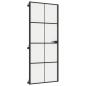 Preview: Innentür Schlank Schwarz 83x201,5 cm Hartglas & Aluminium