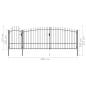Preview: Gartentor Woerden mit Speerspitze 5 x 1,75 m Schwarz