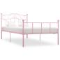 Preview: ARDEBO.de - Bettgestell Rosa Metall 100 × 200 cm