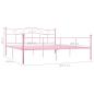 Preview: Bettgestell Rosa Metall 200×200 cm
