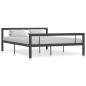 Preview: ARDEBO.de - Bettgestell Grau und Weiß Metall 140 × 200 cm