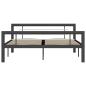 Preview: Bettgestell Grau und Weiß Metall 140 × 200 cm