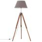 Preview: ARDEBO.de - Stativlampe Honigbraun und Grau Teak Massivholz 141 cm