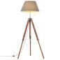 Preview: Stativlampe Honigbraun und Grau Teak Massivholz 141 cm