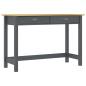 Preview: ARDEBO.de - Konsolentisch Hill 2 Schubladen Grau 110x45x74 cm Kiefernholz