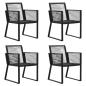 Preview: 5-tlg. Garten-Essgruppe PVC Rattan Schwarz