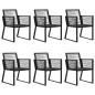 Preview: 7-tlg. Garten-Essgruppe PVC Rattan Schwarz