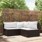 Preview: ARDEBO.de - 3-tlg. Garten-Lounge-Set mit Kissen Braun Poly Rattan
