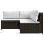 Preview: 3-tlg. Garten-Lounge-Set mit Kissen Braun Poly Rattan