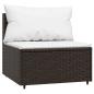 Preview: 3-tlg. Garten-Lounge-Set mit Kissen Braun Poly Rattan