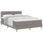 Preview: Boxspringbett mit Kissen mit Kopfteil Taupe 140 x 190 cm Stoff