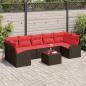 Preview: ARDEBO.de - Gartensofa-set 8 stk. 7-Sitzanzahl Beige und Rot Poly-Rattan