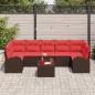 Preview: Gartensofa-set 8 stk. 7-Sitzanzahl Beige und Rot Poly-Rattan