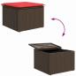 Preview: Sofa Set mit Kissen 6 pcs Braun und Rot Poly-Rattan