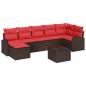 Preview: Sofa Set 8 stk. Braun und Rot Poly-Rattan