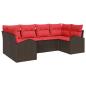 Preview: Gartensofa-set 6 stk. Braun und Rot Poly-Rattan
