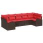 Preview: Gartensofa-set 7 stk. Braun und Rot Poly-Rattan