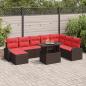 Preview: ARDEBO.de - Gartensofa-set 9 stk. Braun Poly Rattan