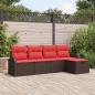Preview: ARDEBO.de - Gartensofa-set 5 stk. Braun Poly-Rattan