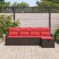 Preview: Gartensofa-set 5 stk. Braun Poly-Rattan