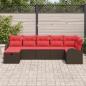 Preview: Gartensofa-set mit Kissen mit Speicher 7 pcs Braun Poly-Rattan