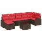 Preview: Gartensofa-set mit Kissen mit Speicher 8 pcs Braun Poly-Rattan