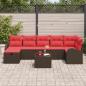 Preview: Gartensofa-set mit Kissen mit Speicher 8 pcs Braun Poly-Rattan