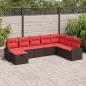 Preview: ARDEBO.de - Gartensofa-set 8 stk. Braun Poly-Rattan