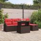 Preview: ARDEBO.de - Gartensofa-set 6 Stk. Braun Poly-Rattan