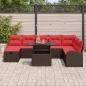 Preview: Garten-Sofa-Set mit Kissen mit Speicher 9 pcs Braun Poly Rattan