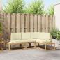 Preview: ARDEBO.de - Outdoor-Sofagarnitur 3 Stück Weiß und Creme Polyester