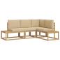 Preview: Outdoor-Sofagarnitur 3 Stück Weiß und Beige Polyester