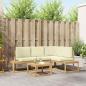 Preview: ARDEBO.de - Outdoor-Sofagarnitur 4 Stück Weiß und Creme Polyester