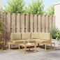 Preview: ARDEBO.de - Outdoor-Sofagarnitur 4 Stück Weiß und Beige Polyester