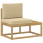 Preview: Outdoor-Sofagarnitur 4 Stück Weiß und Beige Polyester