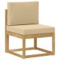 Preview: Outdoor-Sofagarnitur 5 Stück Weiß und Beige Polyester