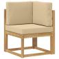 Preview: Outdoor-Sofagarnitur 5 Stück Weiß und Beige Polyester