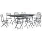 Preview: Garten Essgruppe 9 Stk. Anthrazit Mesh und Stahl