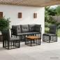 Preview: ARDEBO.de - Outdoor-Sofagarnitur 6 Stk. Schwarz und Dunkelgrau Polyester