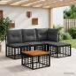 Preview: ARDEBO.de - Outdoor-Sofagarnitur 5 stk. Schwarz und Dunkelgrau Polyester