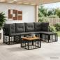 Preview: ARDEBO.de - Outdoor-Sofagarnitur 6 Stk. Schwarz und Dunkelgrau Polyester