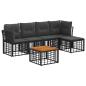 Preview: Outdoor-Sofagarnitur 6 Stk. Schwarz und Dunkelgrau Polyester